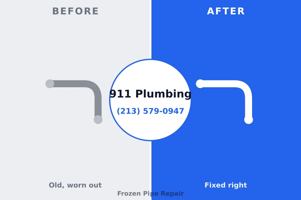 Before and after: plumbing repair Evans City, PA